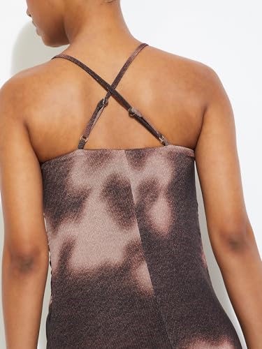 Max Alaya F x URB_N Women Floral Print Sheath Dress(Brown_S)