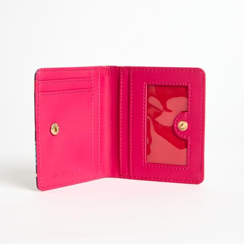 Chumbak Women’s Wallet – Madagascar Tales Collection, Vegan Leather Rectangle Wallet with Button Lock, Zipper Coin Section & Card Slots – Blue Purse