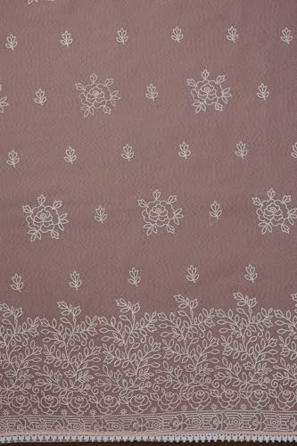 Soch Womens Pink Kota Embroidered Unstitch Dress Material With Thread Work