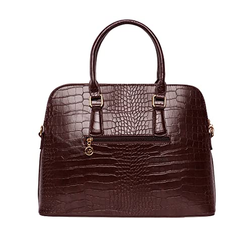 Lino Perros Womens Synthetic Leather Satchel, BROWN