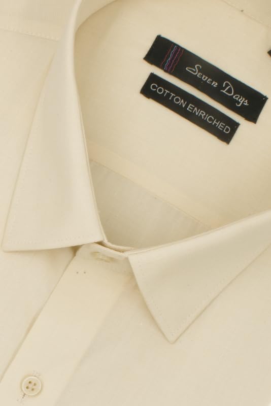 Plus Size Formal Shirts Man Office Wear, Regular Fit Shirt Men Full Sleeve, Light Beige 1 Colour Shirt Branded, 48 4XL Size Plain Gents Sart, Wrinkle Poly Cotton Blend Polycotton Polyester Official