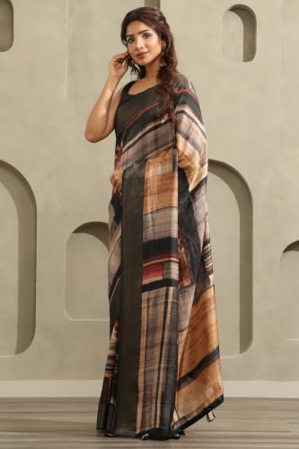Soch Womens Multicolour Viscose Geometric Printed Saree