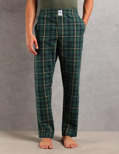 U.S. POLO ASSN.. Mens SS004 Solid Cotton Sleep Sets(SS004-PL_Olive/ Green_M)
