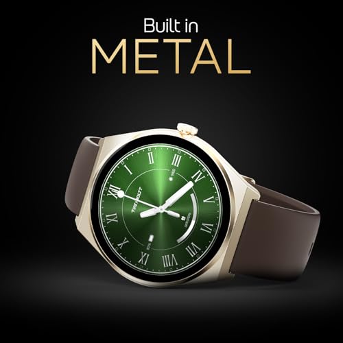 Fire-Boltt Phoenix Nova Smartwatch 1.43” Slim Super AMOLED Display, 466x466 Pixel Always-On Display, Bluetooth Calling, Health Tracker for Men & Women Earth Brown
