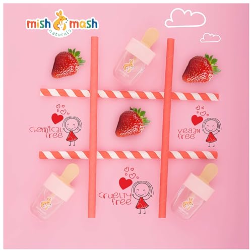 Mishmash Naturals lip Gloss | Safe, Non Toxic & Ayurvedic | Shiny & Glossy Finish | With Goodness of Pomegranate Oil & Shea Butter | Nourishing Formula | for Kids, Preteens & Girls | Ages 3-14 | 12ml