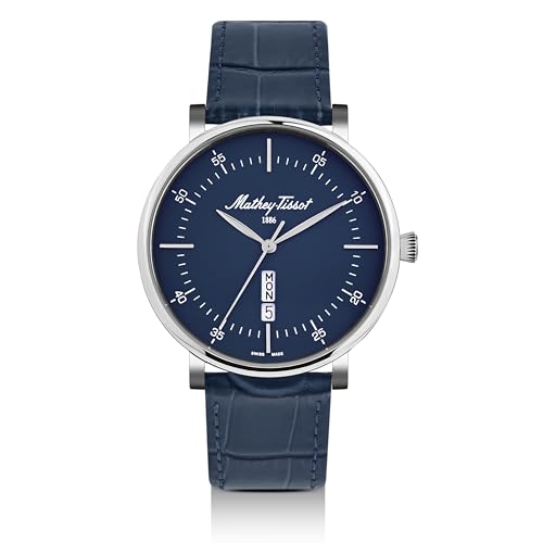Mathey-Tissot Swiss Made Monsoon Day-Date Quatrz Blue Dial Analog Watch for Men - H7918ALBU