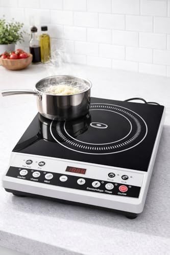 Induction Cooker 1963 | India's Smartest 2000W Cooktop | 7 Auto-Preset Cooking Modes | Military-Grade Crystal Glass | Surge-Safe Voltage Guard | LED Timer with Auto Cut-Off