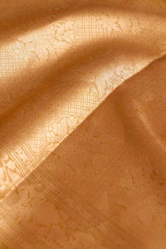 Taneira Women Brown Silk Viscose Kadwa Banaras Inspired Design Saree with Unstitched Blouse Piece (SAPH04AA0478-Brown)