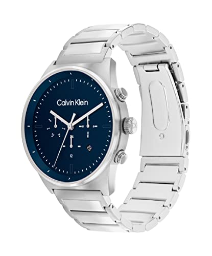 Calvin Klein Ck Impressive Qtz Multifunction Blue Round Dial Men's Watch|Stainless Steel Material|Multi Color Band - 25200293