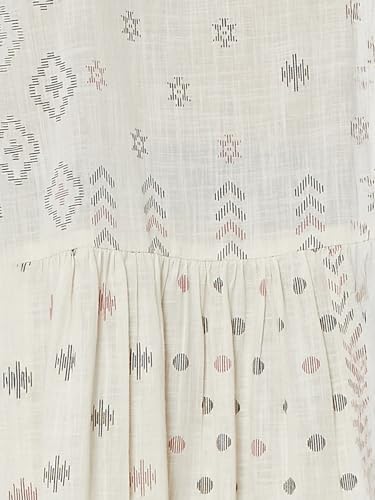 Max Women Printed Straight Kurta Set (White_M)