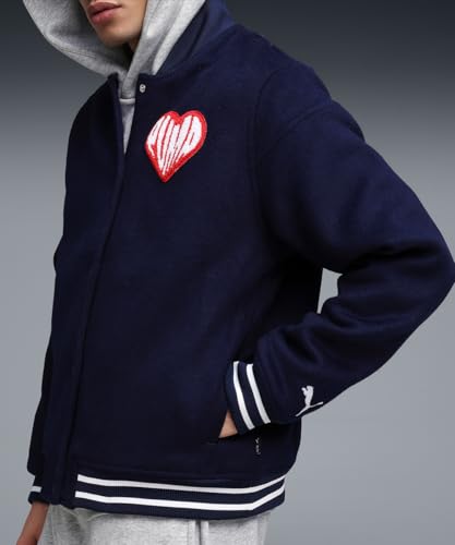 Puma, Men, Sticker Pack Varsity Jacket, Navy, XL, (63283201)