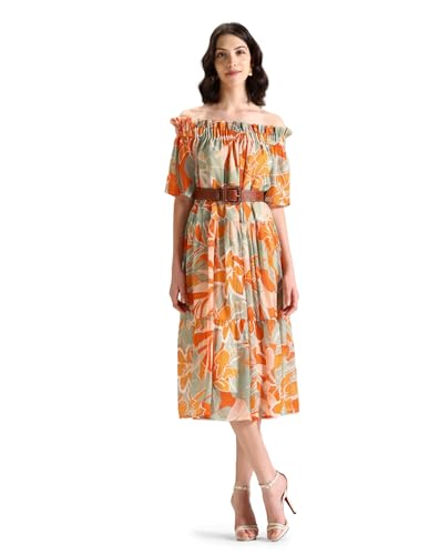 U.S. POLO ASSN. Women's Chiffon Printed A-Line Dress