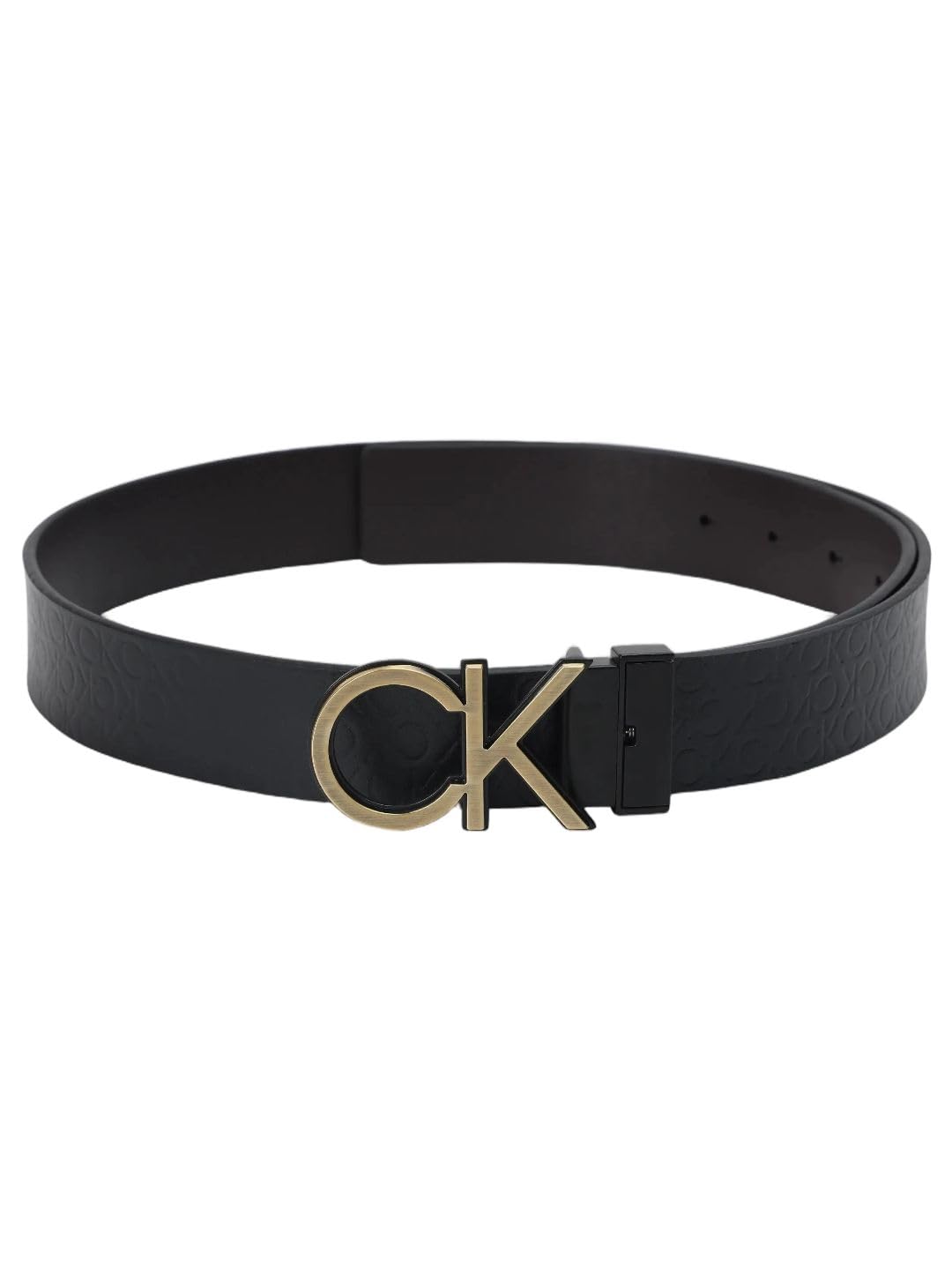 Calvin Klein Textured Black Leather Classic Belt