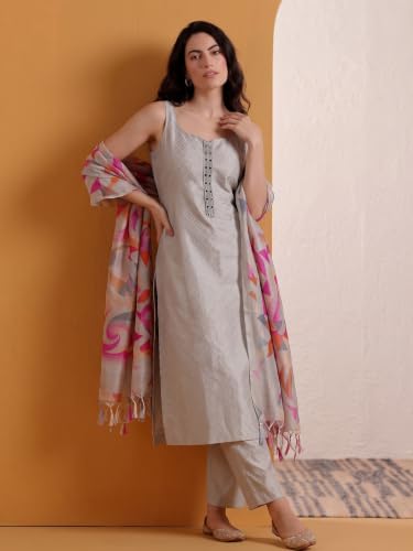 Varanga women s woven design kurta set with bhagalpuri dupatta.