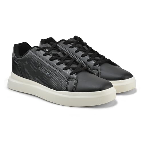 Woodland Men's Black PU Sneakers-9 UK (43EURO) (OSNK 4990023)