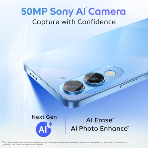 iQOO Z10 Lite 5G (Titanium Blue 2026, 4GB RAM, 128GB Storage) | Dimensity 6300 5G Processor | 50MP Sony AI Camera | 6000 mAh Battery | IP64 Rated & Military Grade Shock-Resistance*