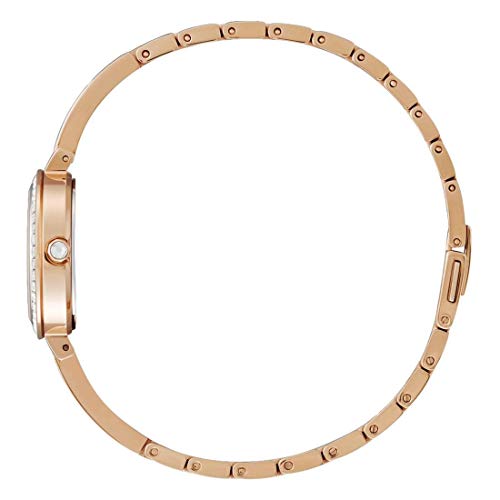 CITIZEN Women's Classic Crystal Eco-Drive Watch With Stainless Steel Strap, Gold, 5.95 (Model: EM0863-53D), Pink Gold-Tone And White