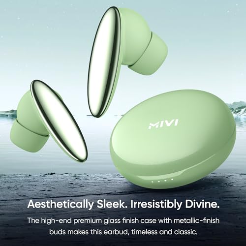 Mivi DuoPods A750 in Ear Ear Buds Wireless - 55H Playtime, USB Type-C Fast Charging, AI-ENC, Multi-Device Support, IPX4, Premium Metallic Ear Buds, Made in India