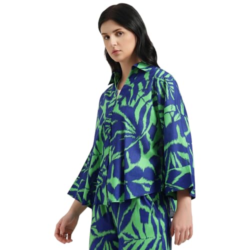 United Colors of Benetton Regular Fit Spread Collar Printed Shirt (Size : S) - 26P5WVNTP327I902 Multicolour