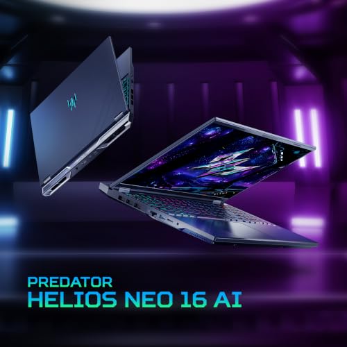Acer Predator Helios Neo 16 AI, Intel Core Ultra-9_290HX+, NVIDIA GeF RTX 5070-8GB, 16GB RAM/1TB SSD, (16") WQXGA IPS, 240Hz/92Whr, Win 11H, Abyss Black, 2.7Kg, PHN16-I71, RGB KB, Gaming Laptop