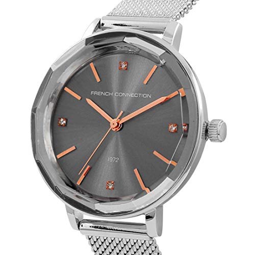 French Connection Analog Gunmetal Dial Women's Watch-FC1318SM-A (Silver)