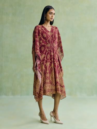 Aarke Ritu Kumar Maroon Rayah Kaftan