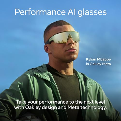 Oakley | Meta Vanguard with Meta AI, Audio, Photo, Video Compatibility - White, Prizm™ Black