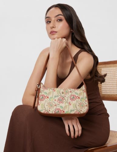 Symbol Premium Women's Shoulder Bag crafted from Poly Canvas and PU | Stylish Handbag | Ladies Purse (SP-AW26-CARL-SBAG-02_Tan)