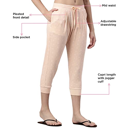 Enamor EC16 Home Tee and Capri Set for Women with All Over Print