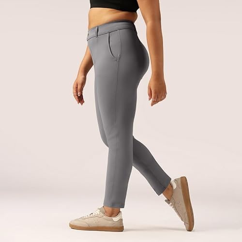 BlissClub Womens Ultimate Cigarette PantsGowri Grey SmokeL - Tall