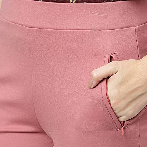 Latin Quarters Women's Pink Solid Jegging