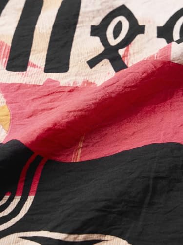 The Souled Store Harappan Motif: Men and Boys Short Sleeves Collared Neck Button Front All Over Printed Viscose Nylon Blend Regular Fit Lightweight Holiday Shirt