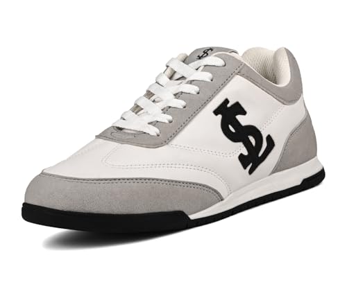 LOUIS STITCH Women’s Grey and White Casual Lightweight Sneakers | Ortholite Cushioned Comfort | Dual-Color TPR Sole | Lightweight & Comfortable Casual Lace-Up Shoes | LSD-SNK-NBL-GYWH | UK-8