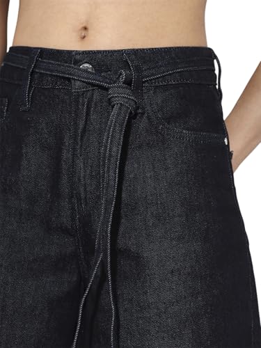 ONLY Women's Solid Regular Fit Mid-Rise Blue Shorts