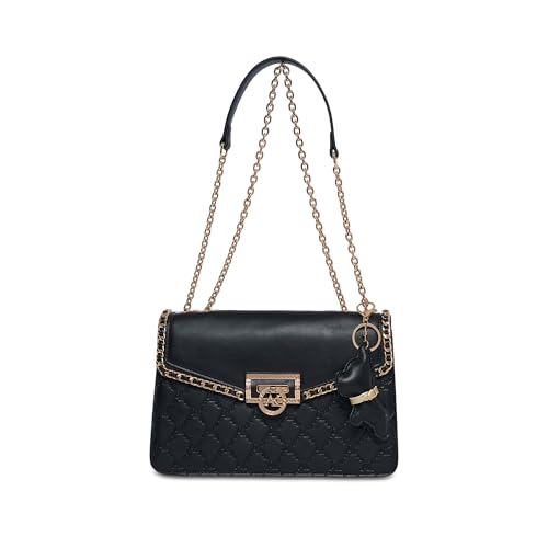 Akiki London Women's Hampstead 26 Flap Sling Bag with Dog Charm|Ladies Purse Handbag|Gift for Women