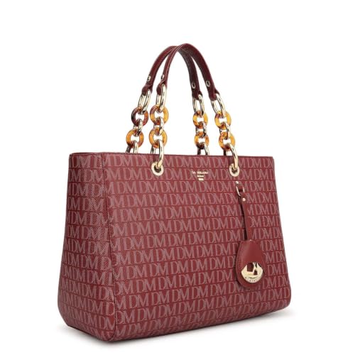 Da Milano Leather Satchel Bag for Women - Cherry Red (LB-00465B)