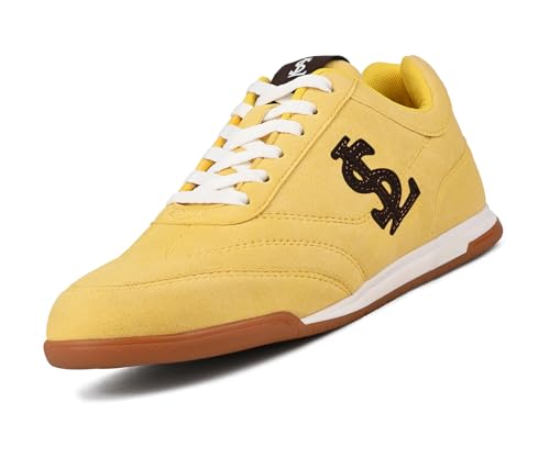 LOUIS STITCH Women’s Yellow Casual Lightweight Sneakers | Ortholite Cushioned Comfort | Dual-Color TPR Sole | Lightweight & Comfortable Casual Lace-Up Shoes | LSD-SNK-NBL-YL | UK-3