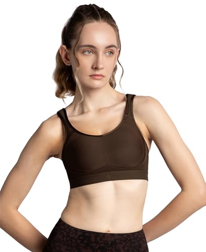 Jockey MI11 Women's Wirefree Non Padded Microfiber Elastane Stretch Full Coverage Sports Bra with StayDry Treatment_Coffee_32C