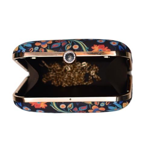 Artklim Blue Floral Printed Clutch