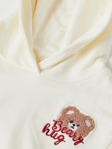 Max Girls Back Print Hooded T-Shirt (Off White_6-8 Y)
