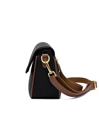 HaveGlam Travel Crossbody Crescent Bags for Women Over Shoulder Purse with Zipper | Leather Sling Bag for Girls | Small Pebble Flap Purse with Wide Adjustable Strap-Black