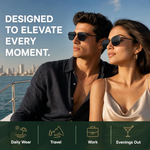 John Jacobs | Black - Grey | Full Rim Rectangular Stylish & Premium Polarized Sunglasses | Polarized and 100% UV Protected | Men & Women | Large | JJ S15862