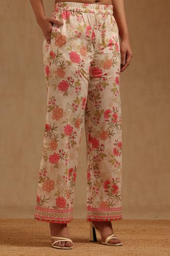 Soch Womens Cream Pure Cotton Floral Print Co-Ord Set
