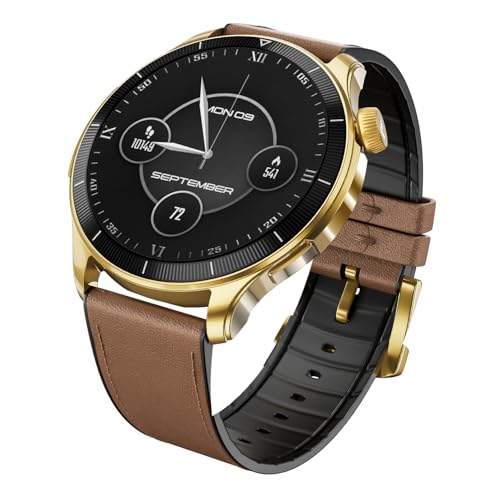 boAt Chrome Eon, Premium Metal Body, 1.43” (3.63 cm) AMOLED Round Display, AI Coach Health Insights, Advanced S1 Processor, Auto Heart Rate, HRV, VO2 Max, Smart Watch for Men & Women (Cocoa Brown)