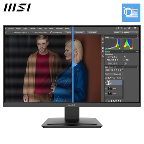 MSI PRO MP243L E14 24" IPS Gaming Desktop Monitor 1920 x 1080 (FHD), 144Hz, Adaptive Sync, HDR Ready, HDMI, VGA Port, VESA Mount, Tilt, 4-Side Slim Bezel, 1ms