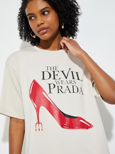 Max URB_N Women Oversized Devil Wears Prada T-Shirt (White_XXL)