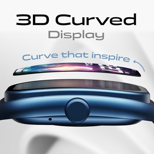 GOBOULT Trail Smart Watch 2.01'' 3D Curved HD Display, Bluetooth Calling, Working Crown,190+Watchfaces,500 Nits Brightness, AI Voice Assistant,120+ Sports Mode (Metal Blue)