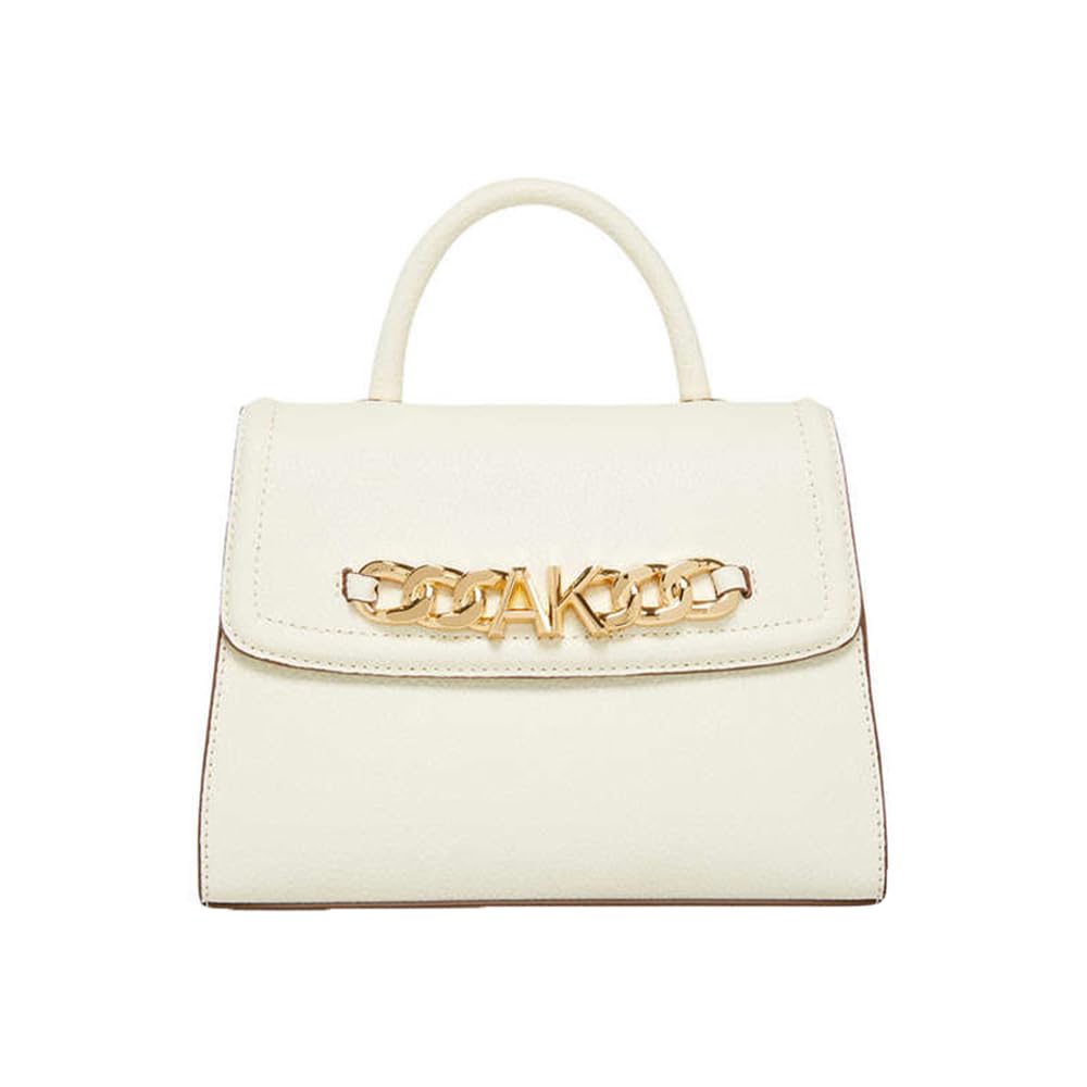 Anne Klein Faux Leather Button Closure Women's Satchel Bag (WHITE, XL)