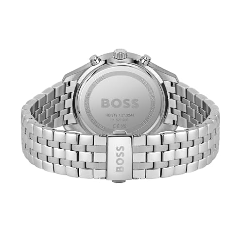 Hugo Boss Stainless Steel Associate Analog Blue Dial Men Watch-1513839, Silver Band