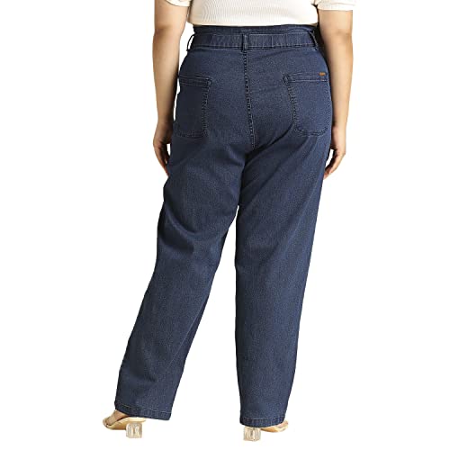 HIGH Star Women's Straight High Rise Jeans (HSWJNSXL1796_Blue